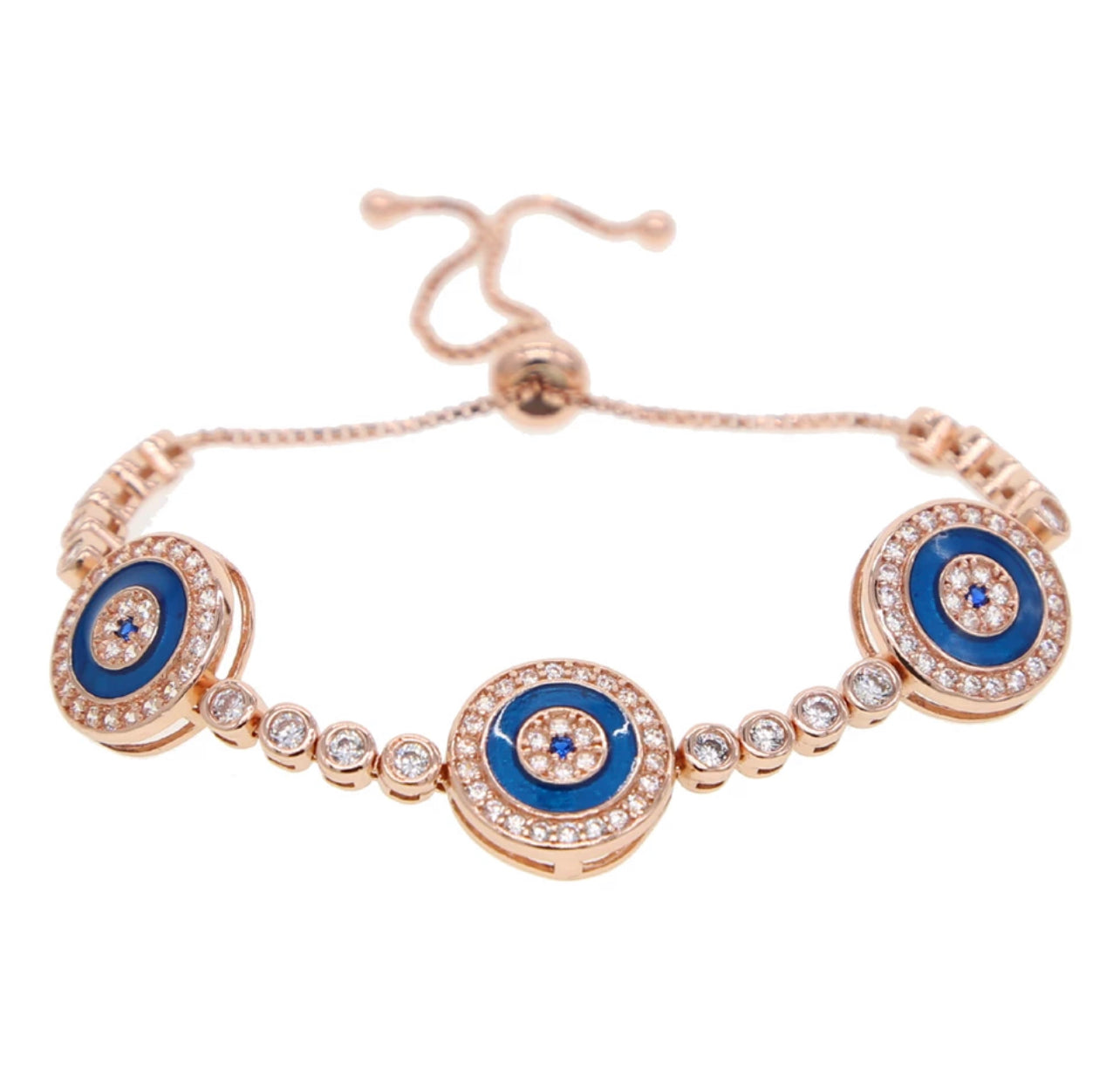 Rose Turq Evil Eye Bracelet