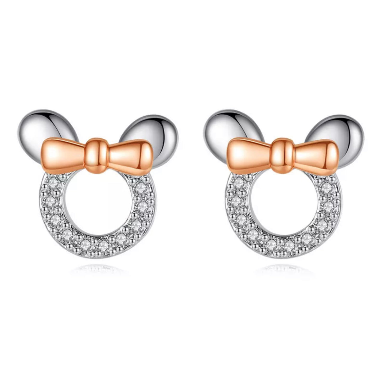 Rose & White Minnie Stud Earring