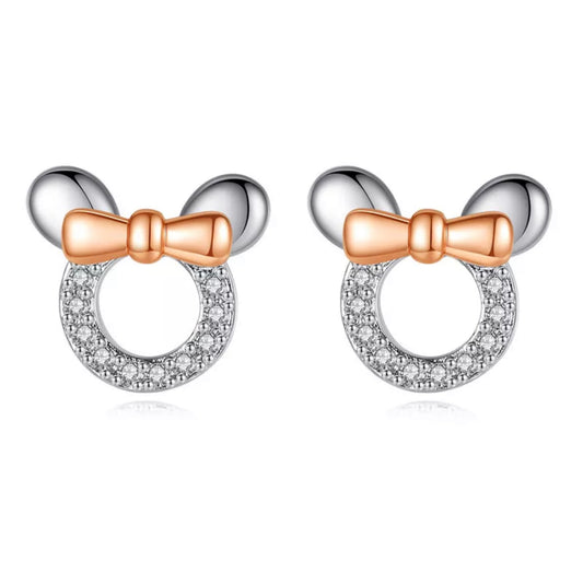 Rose & White Minnie Stud Earring