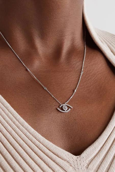 Silver Eye of Lustre Necklace