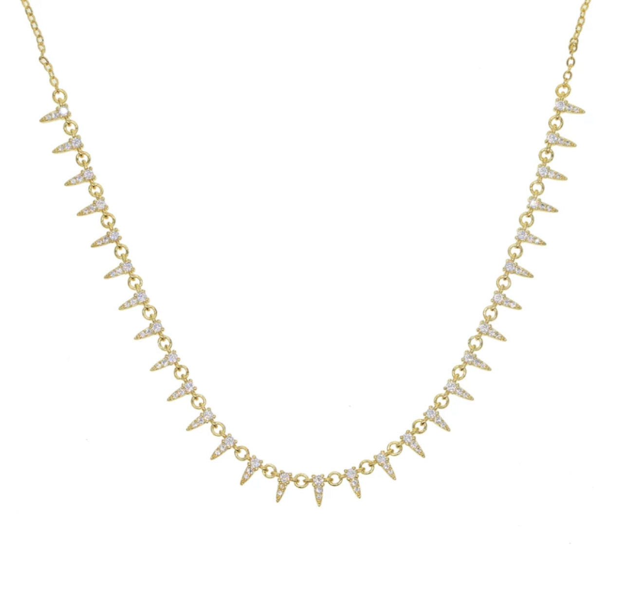 Gold Vintage Pave Point Necklace