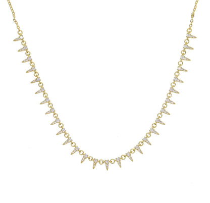 Gold Vintage Pave Point Necklace