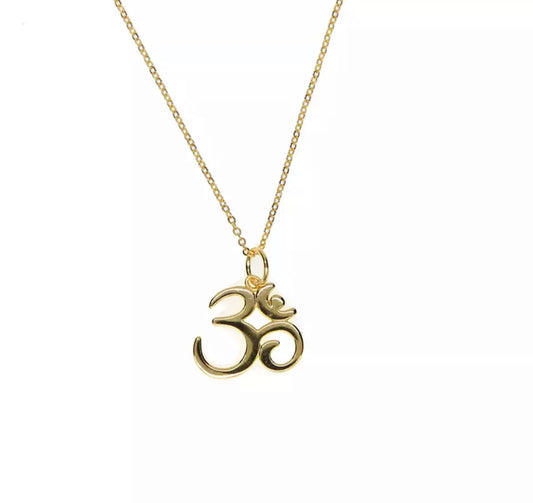 Gold Satin Aum Necklace (925, 18k Vermeil)