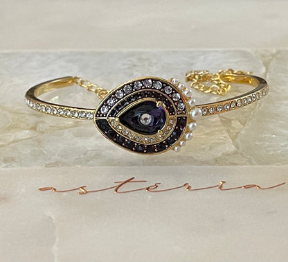 Mystical Pearl Evil Eye Bangle