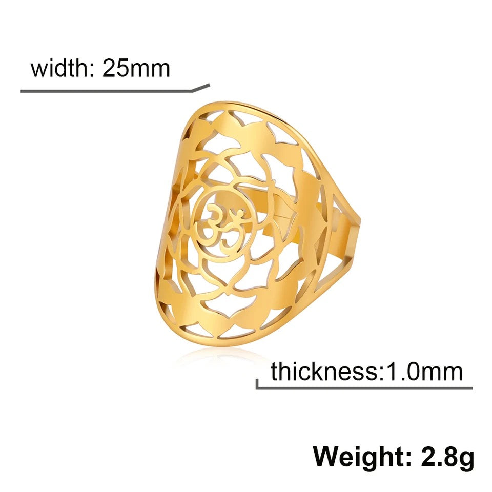 Gold/Silver Sahasrara Crown Chakra Ring