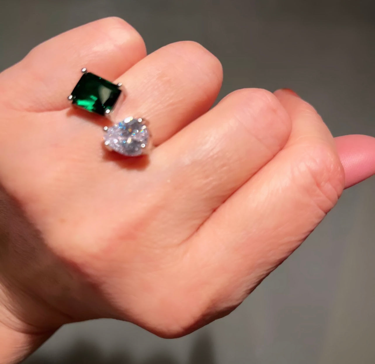 Open Emerald Cubic Ring