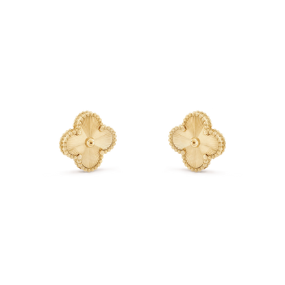 Gold Vintage Clover Clip On Earring (925)