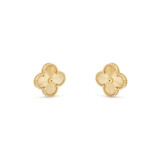 Gold Vintage Clover Clip On Earring (925)
