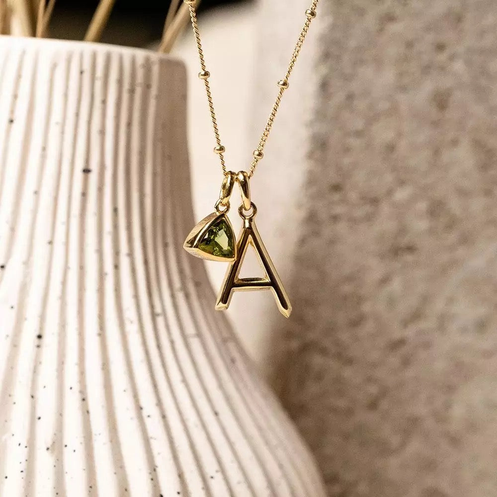 Birthstone  Initial Necklace (925)