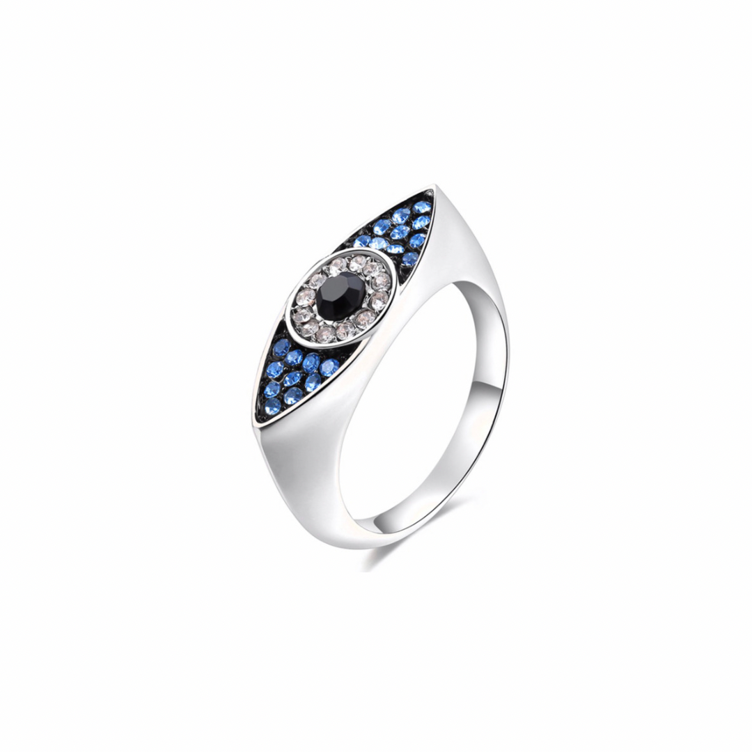 Silver Evil Eye Ring
