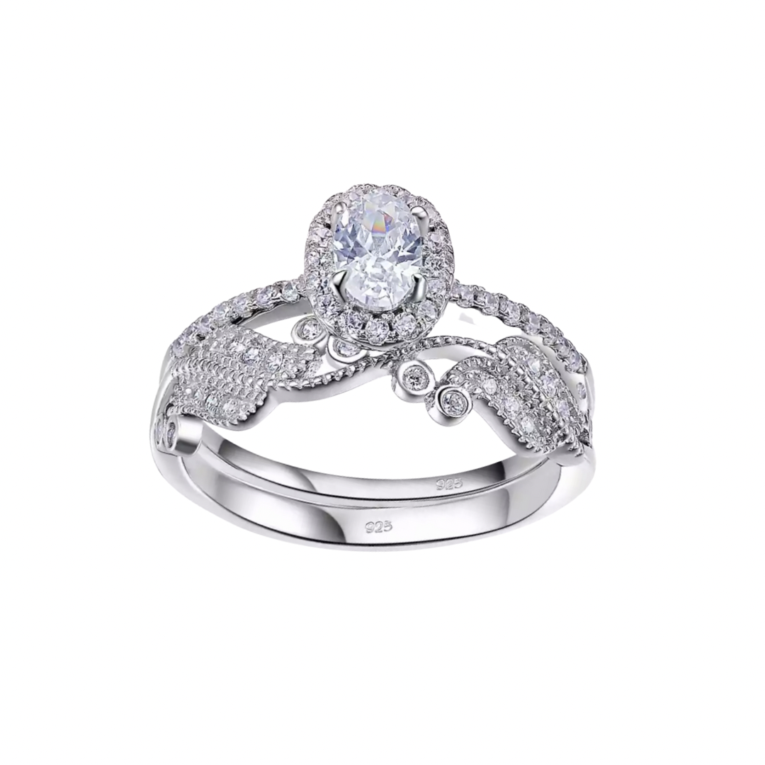 Oval Filigree Ring Set