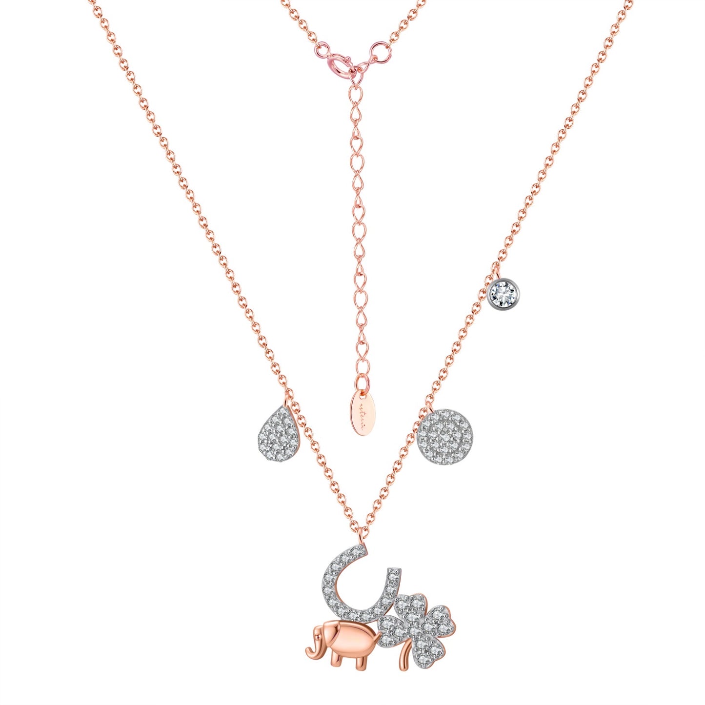 Designer Rose Gold Love, Luck & Abundance NSCD Charm Set (925, Vermeil)