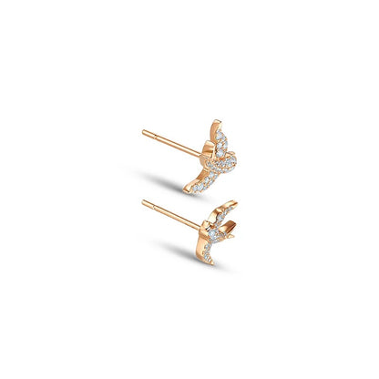 Rose Gold Swallow Pave Earrings