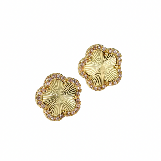 Gold Clover Emirati Pave Earring