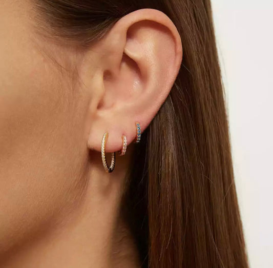 Silver Pave Hoop