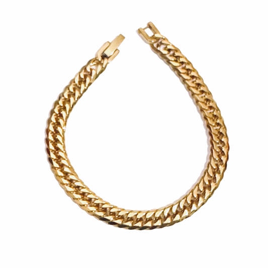 Mens Gold Vintage Link Cuban Bracelet