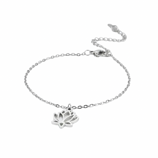 Silver Lotus Leaf Anklet