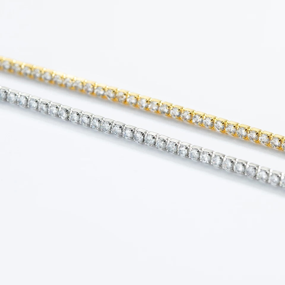 Silver Locker Tennis Bracelet (2mm)