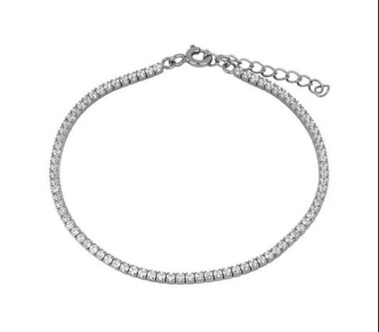 Silver Celestial Tennis Anklet