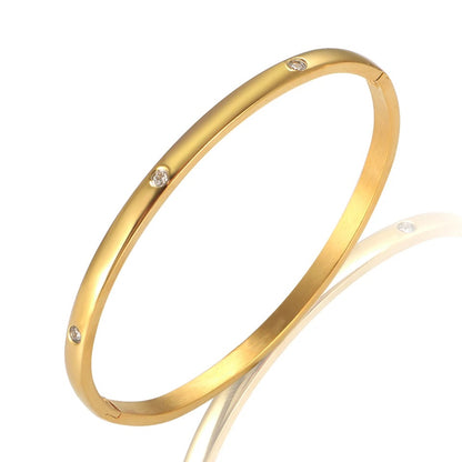 Gold Satin Star Bangle