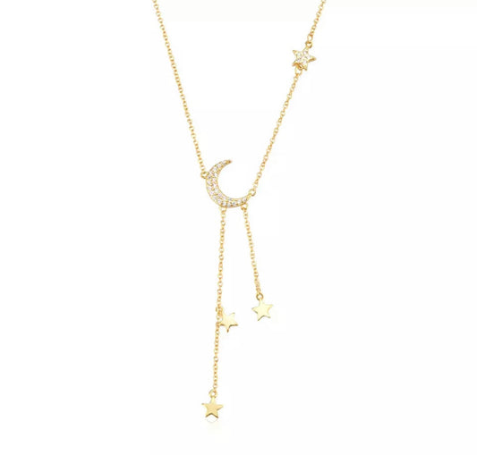 Gold Moonshine Tassle Necklace