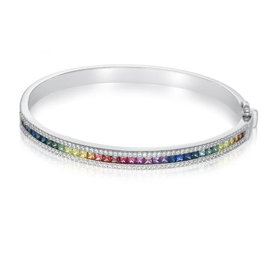 Gradient Corundum Princess Cut Bangle