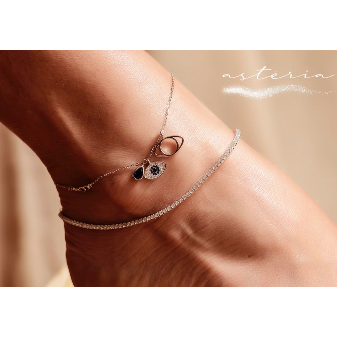 Arabian Night Rose Gold Evil Eye Anklet
