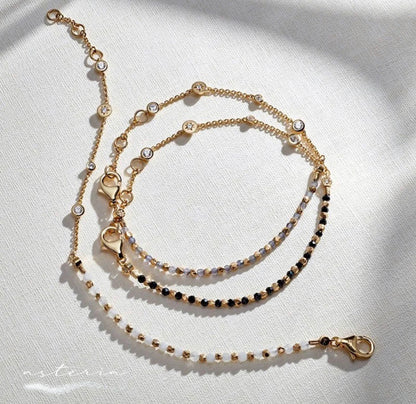 Rose Gold Obsidian Abyss Bracelet (925, 18k Vermeil)