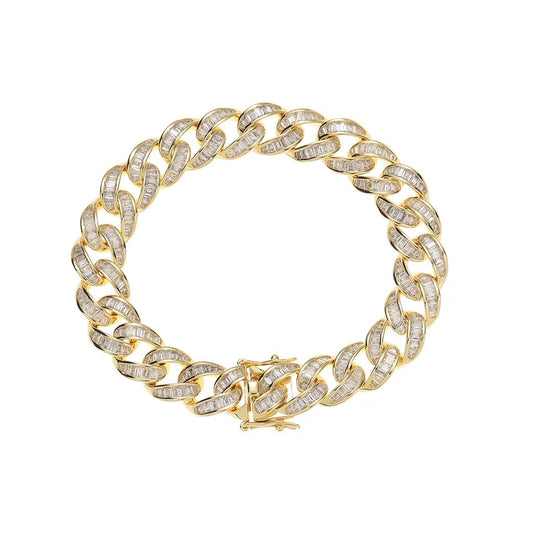 Gold Superstar Cuban Baguette Bracelet