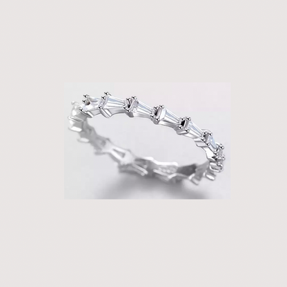 Silver Trapezoid Eternity Stack Ring