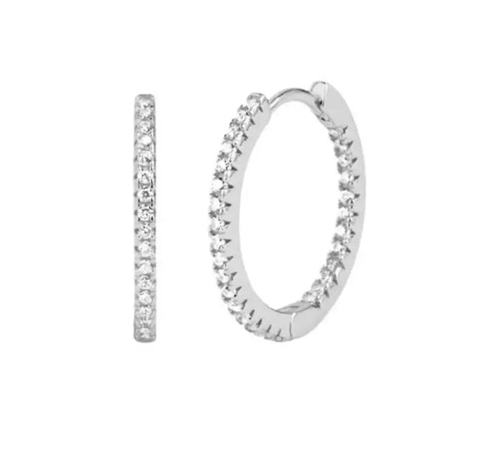 Silver Pave Hoop