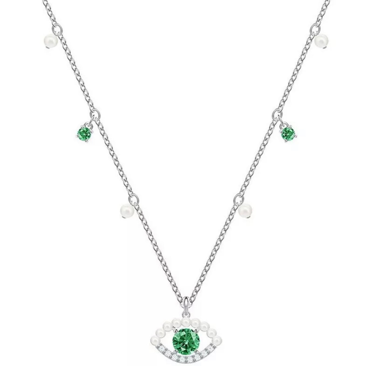 Jaded Pearl Evil Eye Necklace