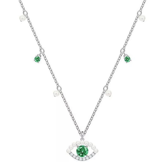 Jaded Pearl Evil Eye Necklace