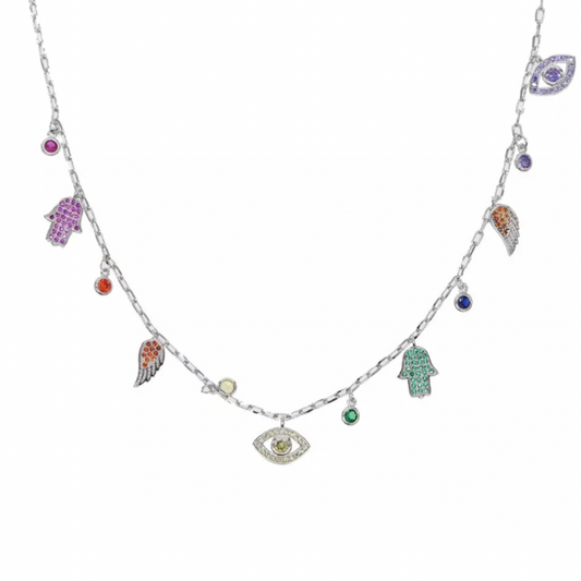 Silver Bohemian Charm Necklace