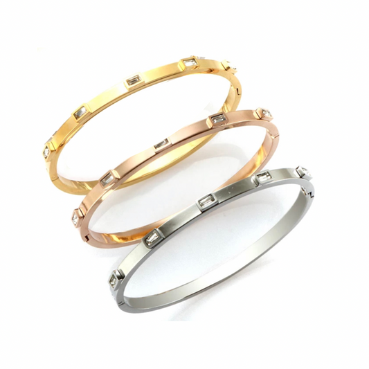 Metallic New York Baguette Bangle 4mm