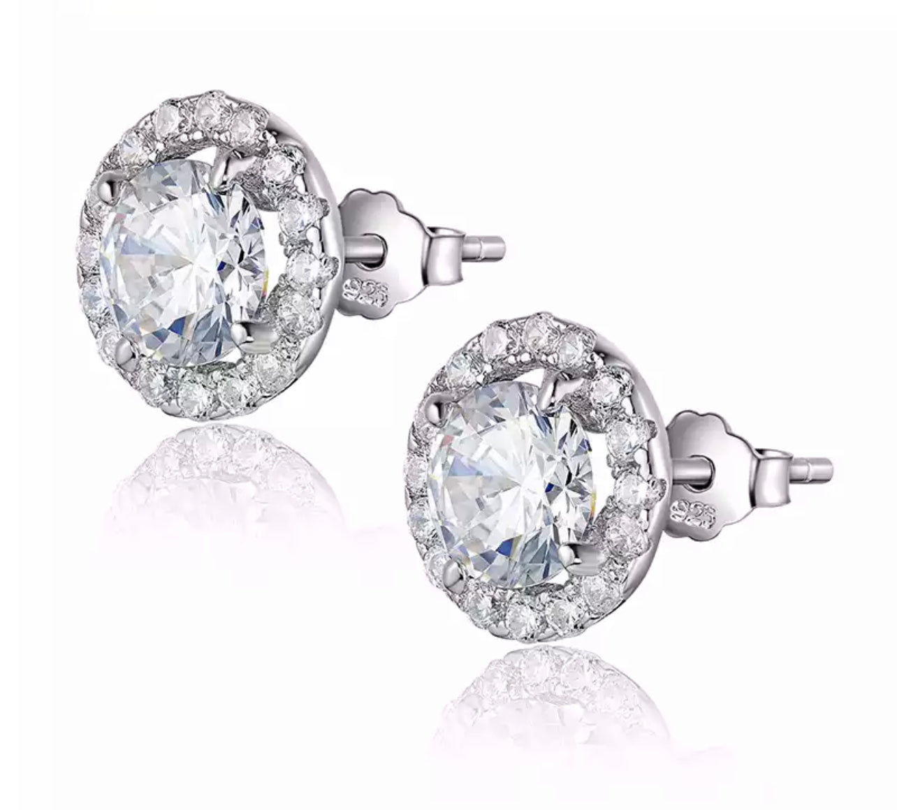 Sapphire Basket Halo Earring