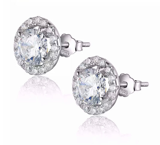 Sapphire Basket Halo Earring