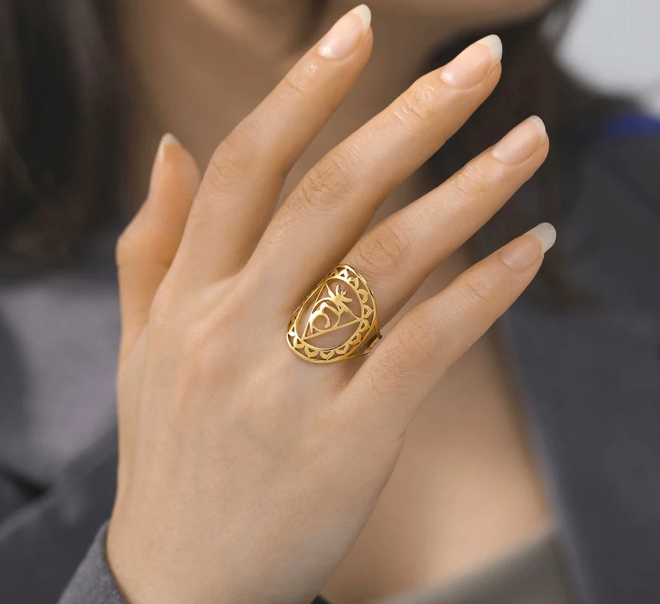 Gold/Silver Visshudha Throat Chakra Ring