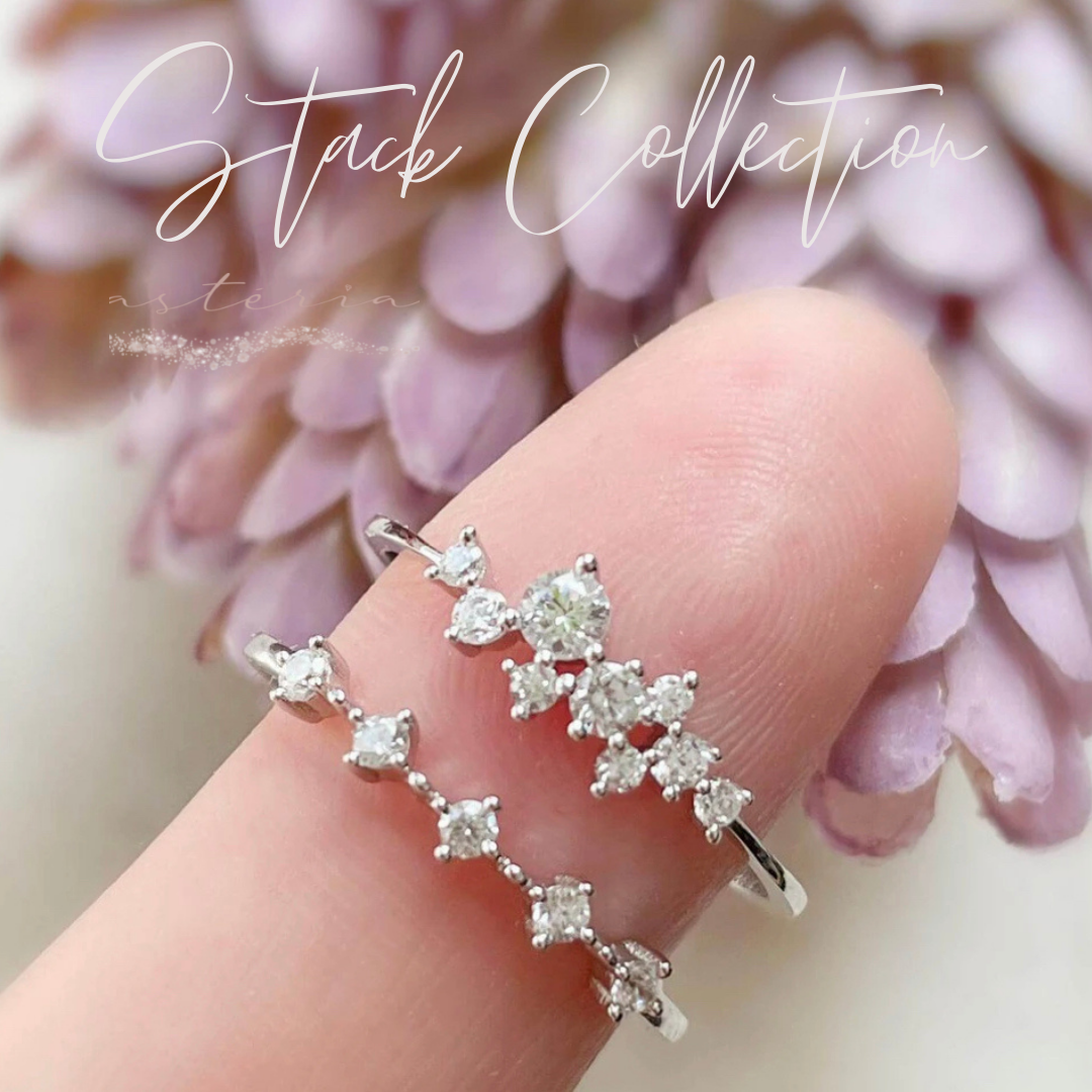 Silver Scattered Stack Ring