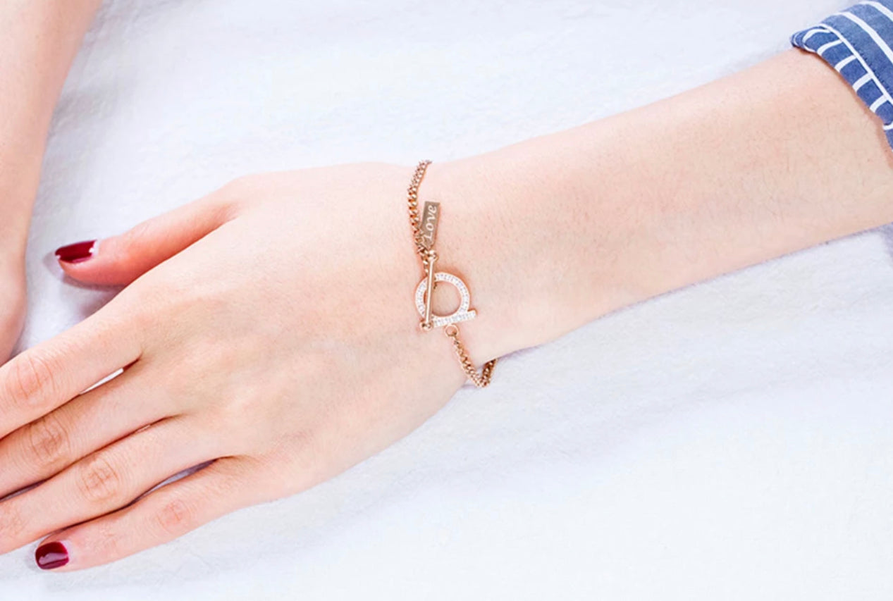 Rose Gold Love Tag Bracelet