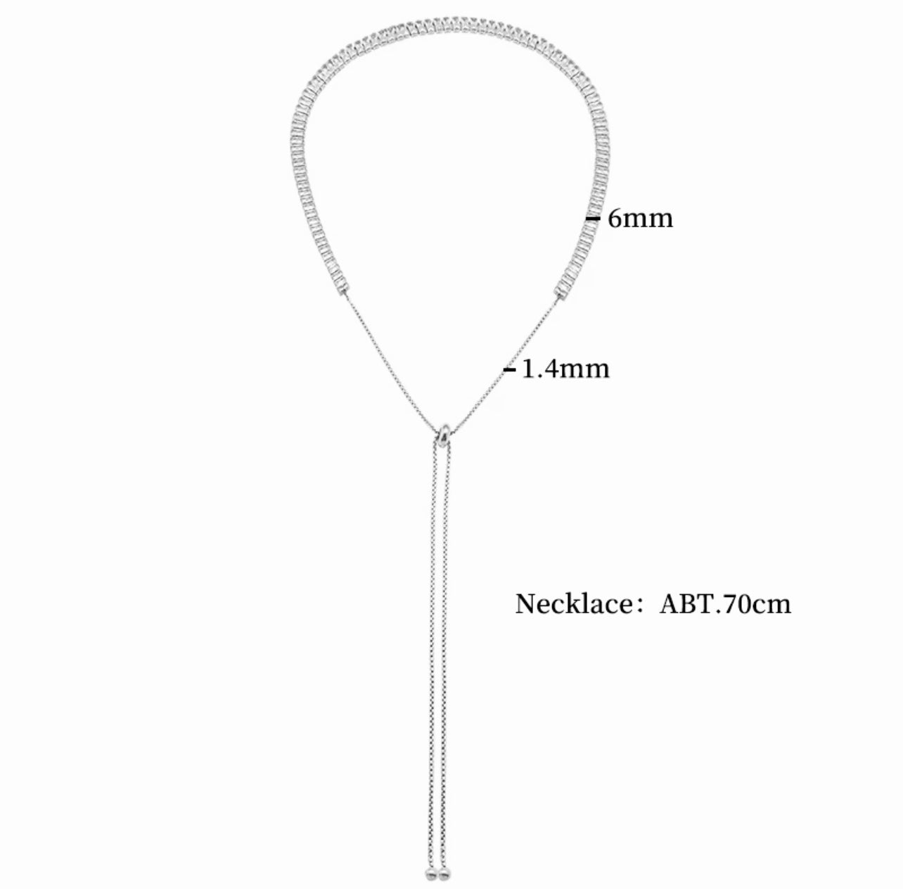 Silver Baguette Tennis Set
