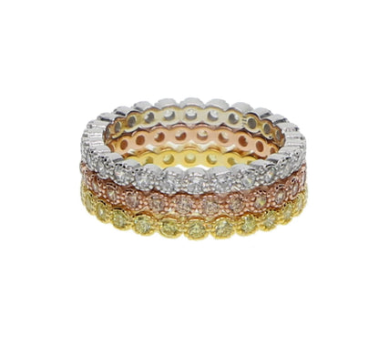 Gold/Silver/Rose Triple Vintage Ring Stack
