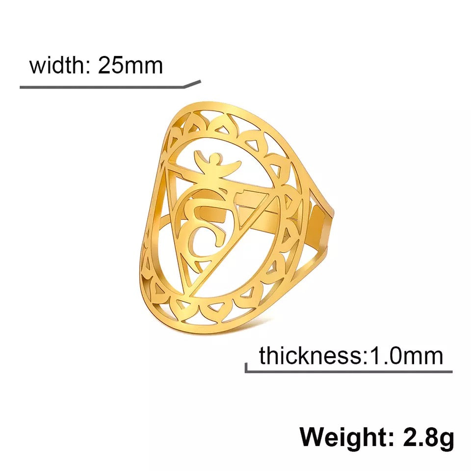 Gold/Silver Visshudha Throat Chakra Ring
