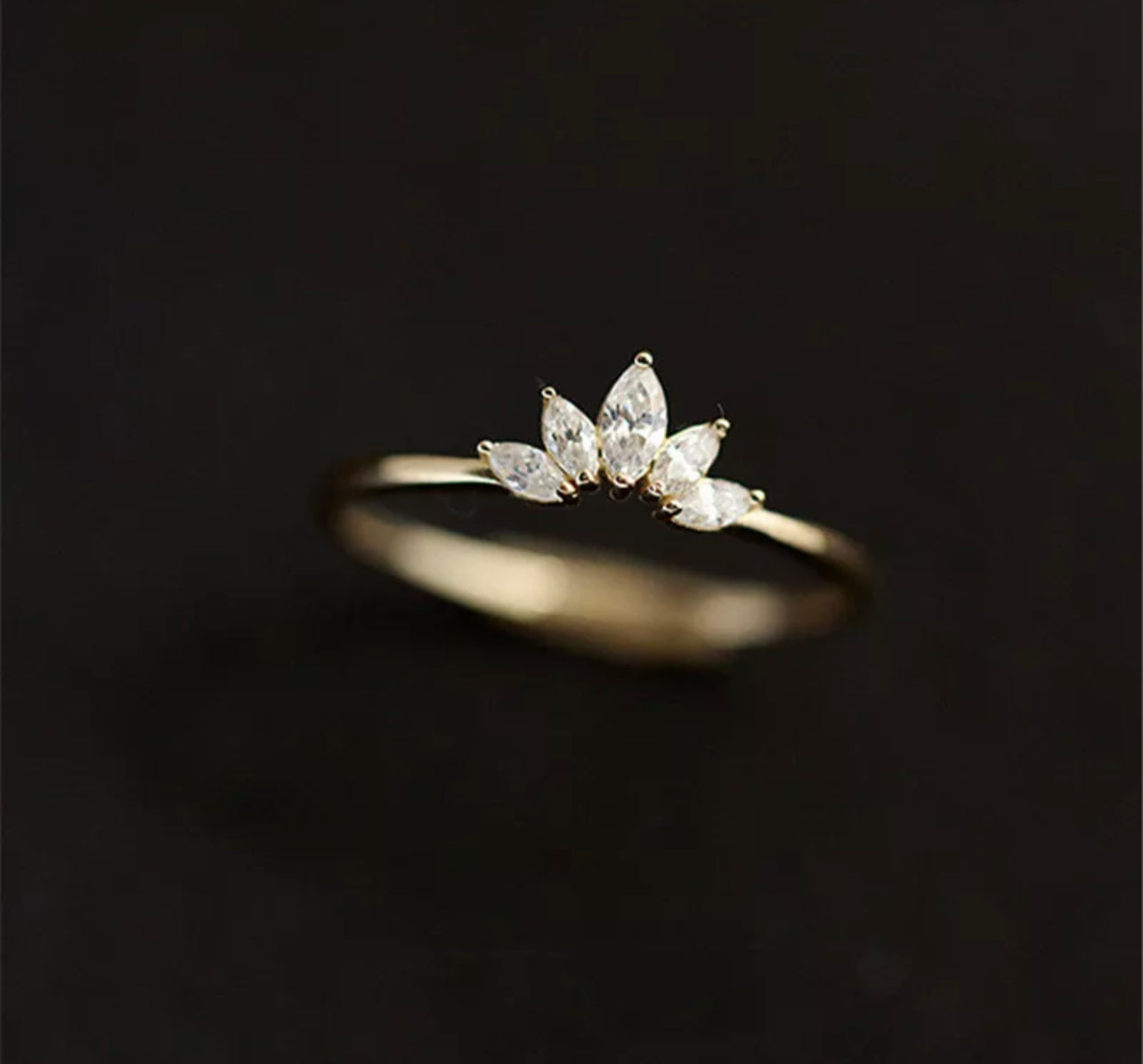 Gold Marquise Tiara Stack Ring