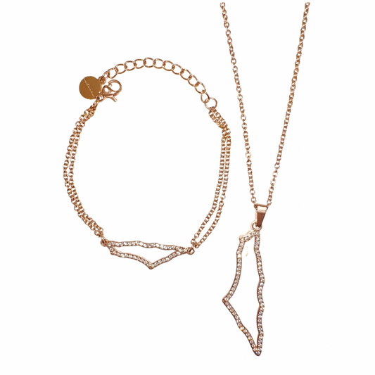 Stellar Pave Pendant and Bracelet (Rose Gold)