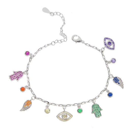 Silver Bohemian Charm Bracelet