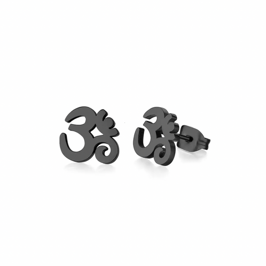 Black Aum Earrings