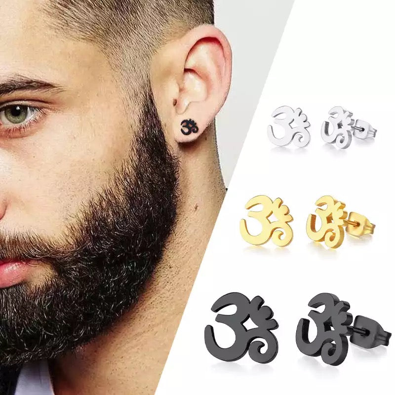 Black Aum Earrings
