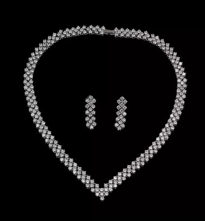 V Tennis Bridal Necklace