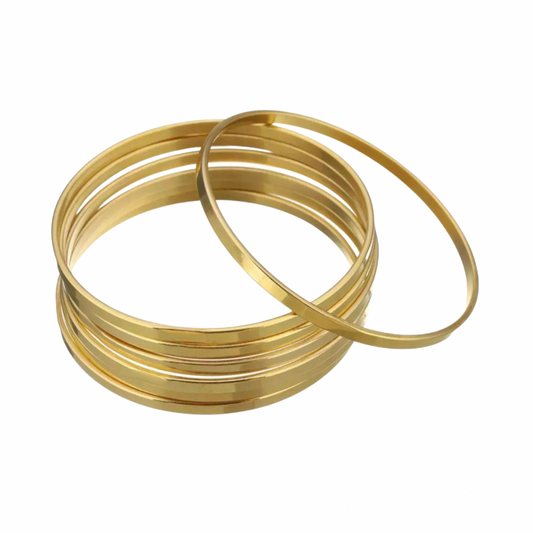 Ladies Flat Gold Midas Bangle